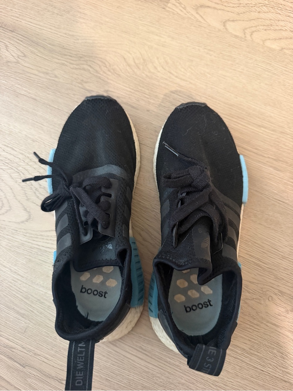 adidas Black Sneakers with Light Blue Accents
